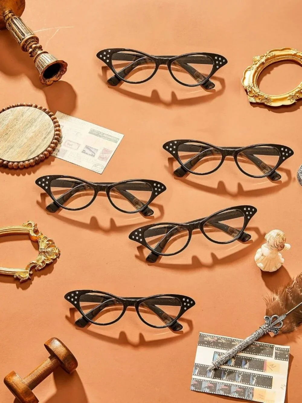 Vintage Cat Eye Glasses for 50s Sock Hop Party, Retro Costume Accessory